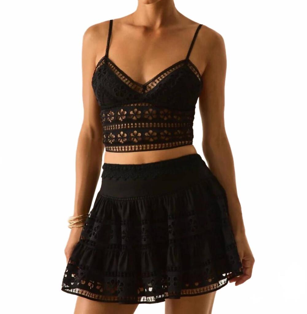 NEW CHARO RUIZ lea mini skirt in black
